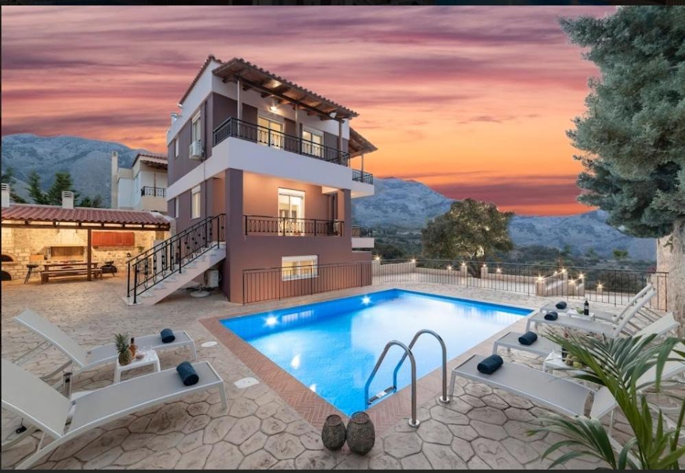 Villa Kermes Heated Pool Kournás Dış mekan fotoğraf